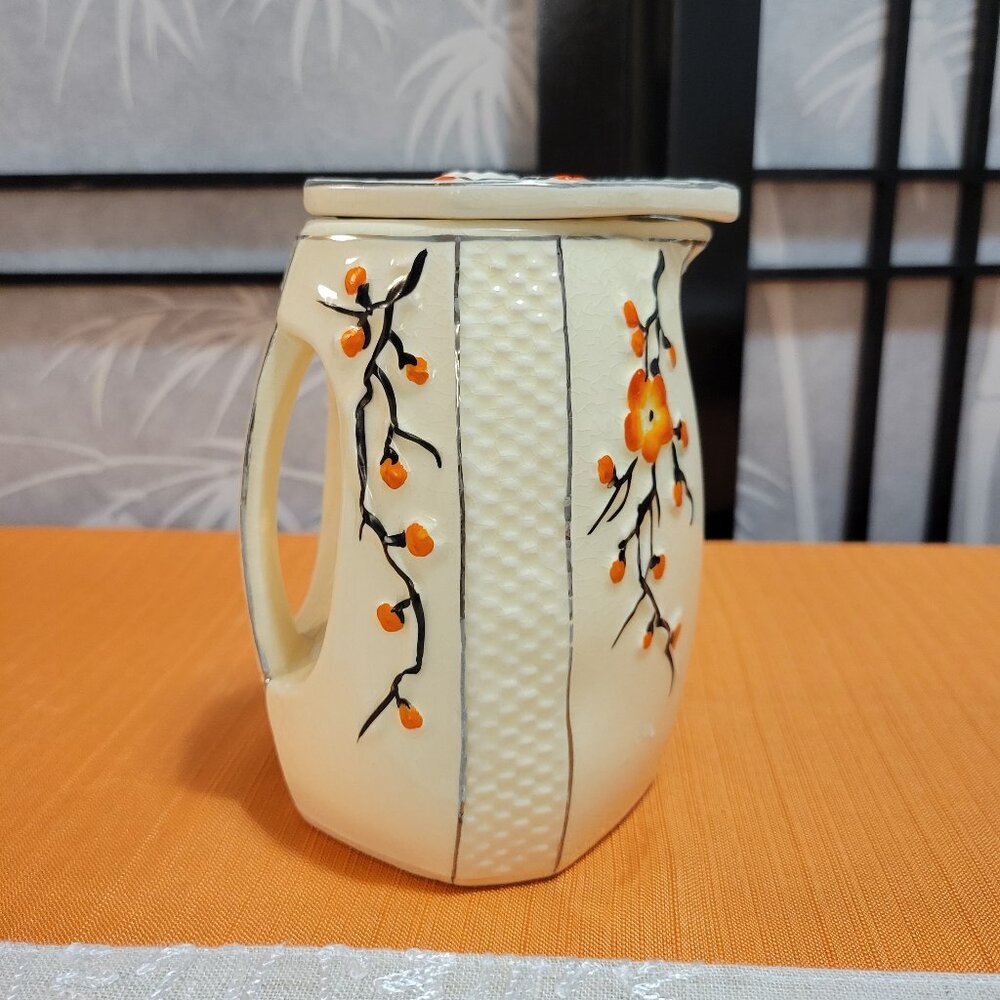 Vintage 1930's Japanese Moriyama Hand-Painted Creamer with Lid